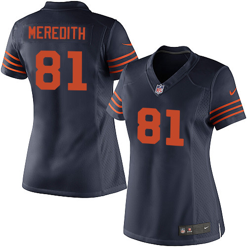 Women's Elite Cameron Meredith Nike Jersey Navy Blue Alternate - #81 1940s Throwback NFL Chicago Bears